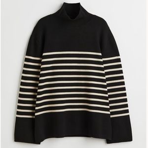 H&M striped mock turtleneck sweater